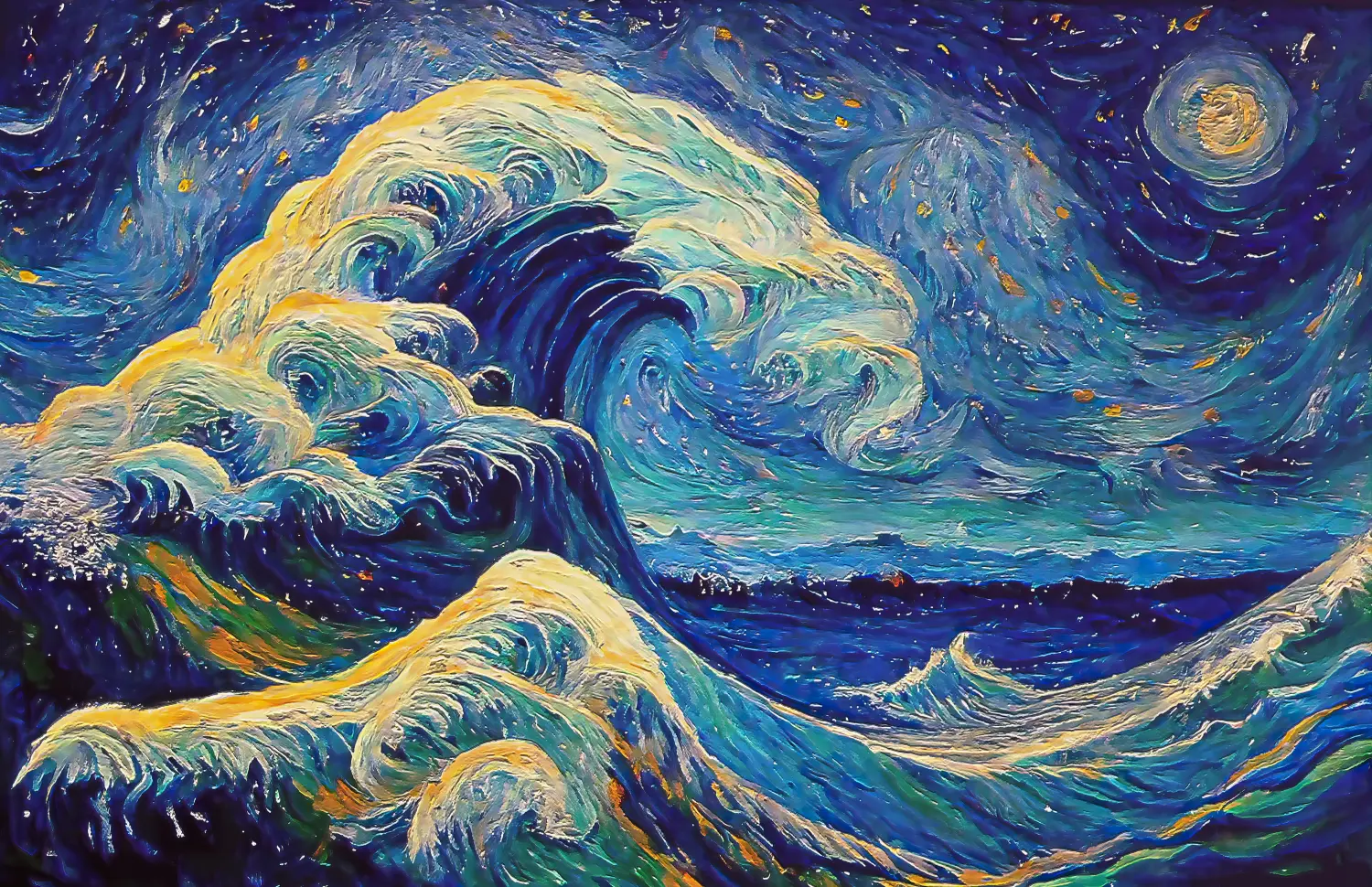 Große Welle vor Kanagawa Sternennacht von Vincent van Gogh